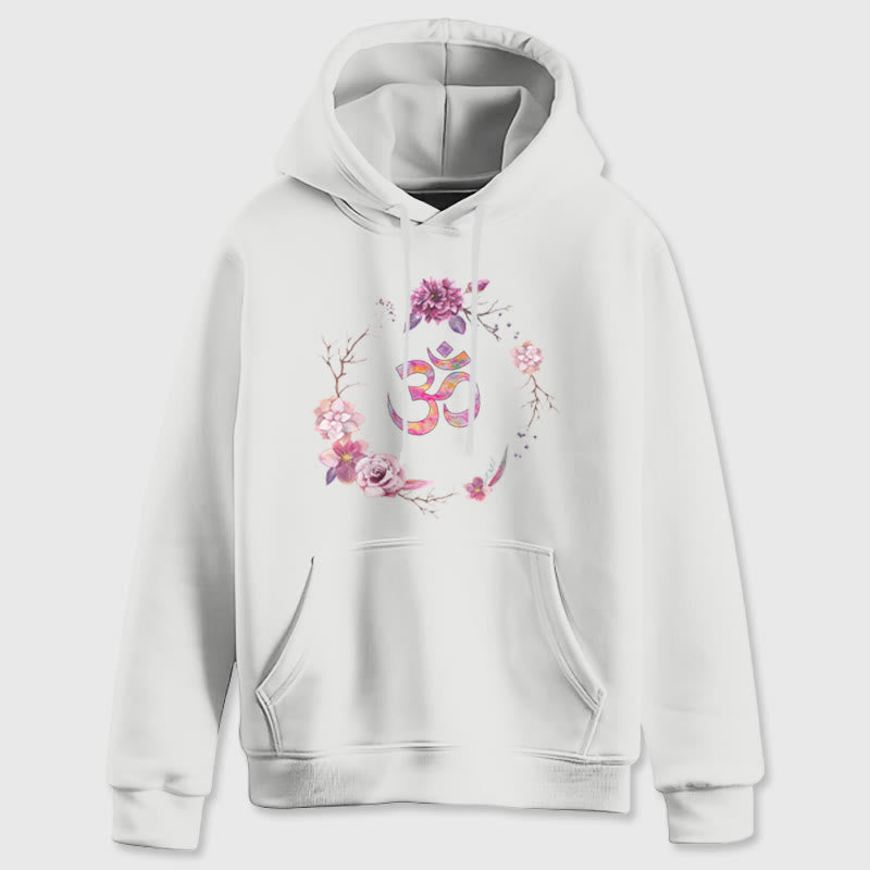 Pulls inspirants Olivenorma avec symbole OM et fleurs, haut polaire, sweat à capuche décontracté pour le yoga - image 8
