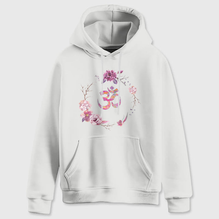 Pulls inspirants Olivenorma avec symbole OM et fleurs, haut polaire, sweat à capuche décontracté pour le yoga - image 8