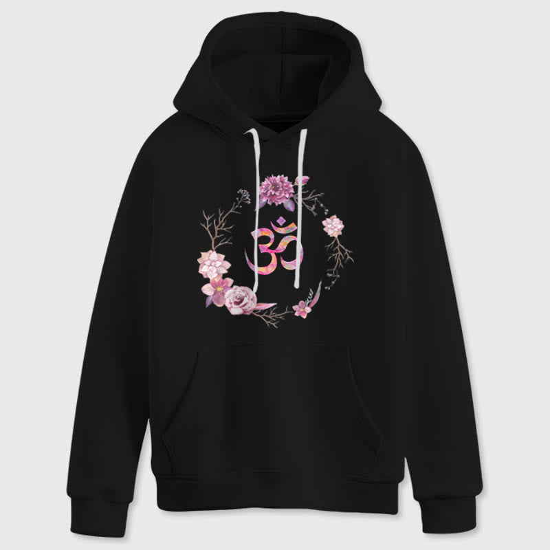 Pulls inspirants Olivenorma avec symbole OM et fleurs, haut polaire, sweat à capuche décontracté pour le yoga - image 6