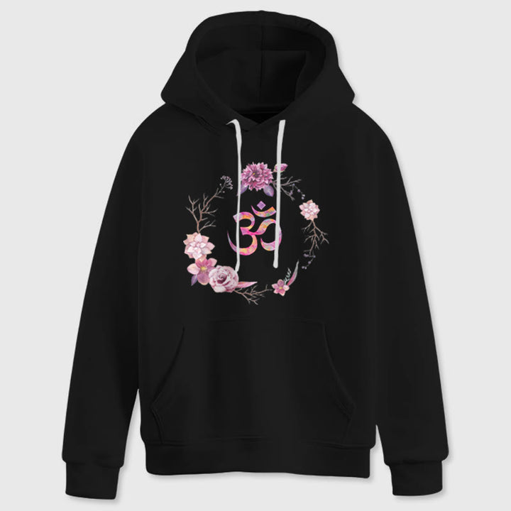 Pulls inspirants Olivenorma avec symbole OM et fleurs, haut polaire, sweat à capuche décontracté pour le yoga - image 6