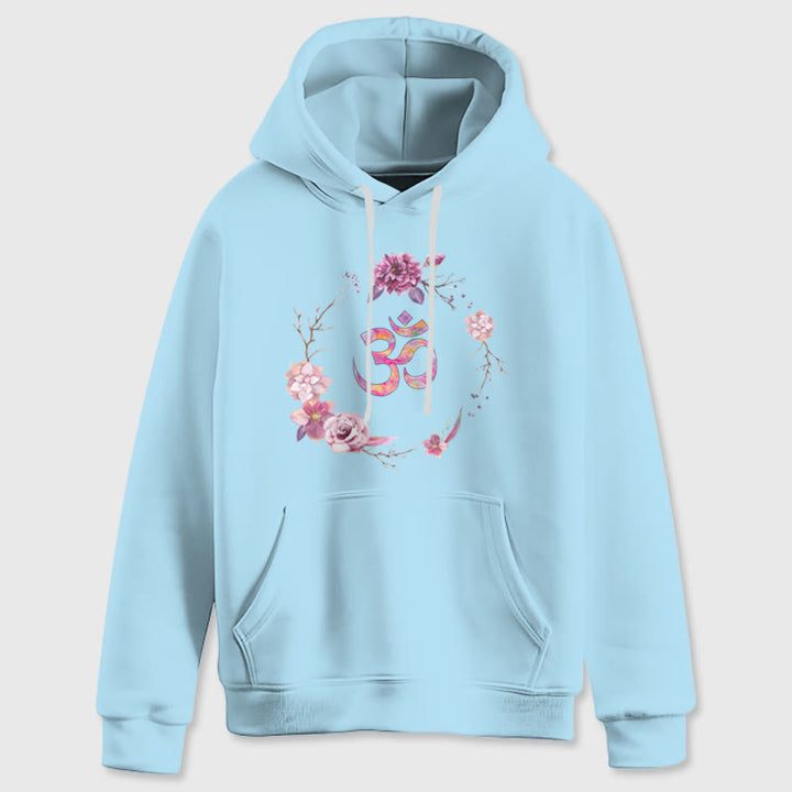 Pulls inspirants Olivenorma avec symbole OM et fleurs, haut polaire, sweat à capuche décontracté pour le yoga - image 18