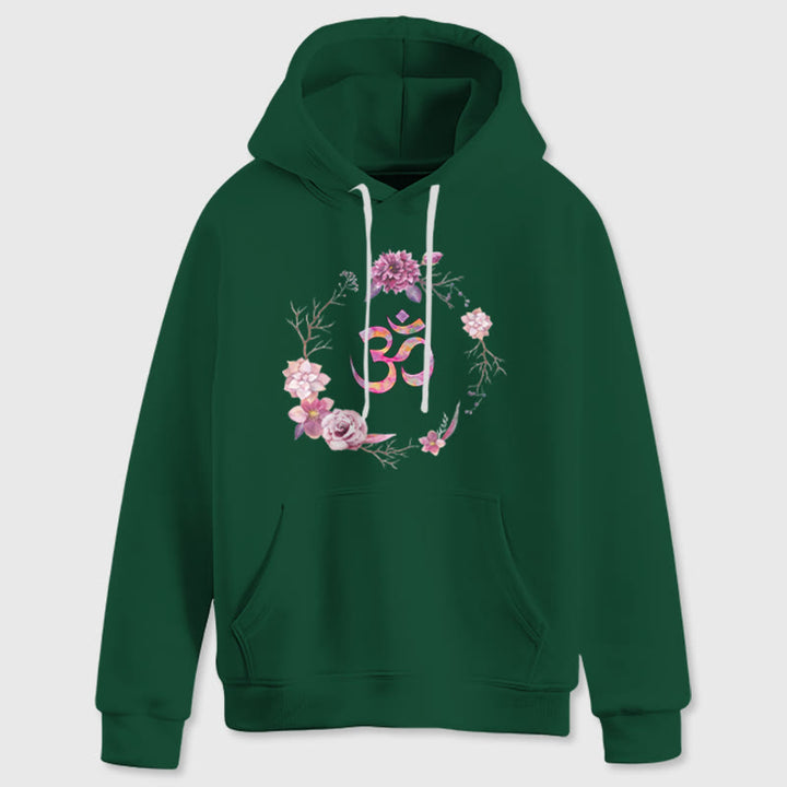 Pulls inspirants Olivenorma avec symbole OM et fleurs, haut polaire, sweat à capuche décontracté pour le yoga - image 16
