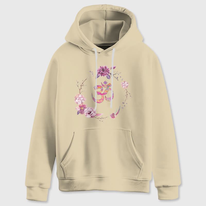Pulls inspirants Olivenorma avec symbole OM et fleurs, haut polaire, sweat à capuche décontracté pour le yoga - image 12