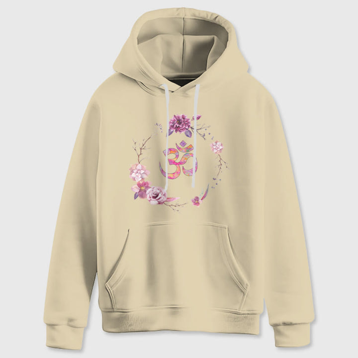 Pulls inspirants Olivenorma avec symbole OM et fleurs, haut polaire, sweat à capuche décontracté pour le yoga - image 12