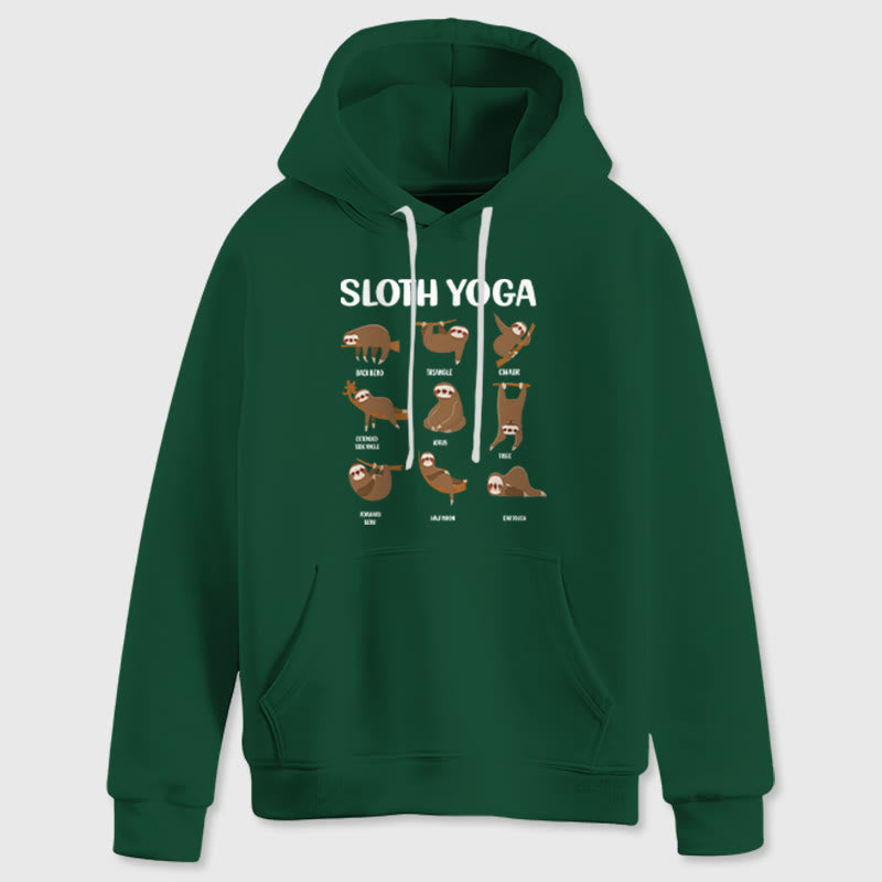 Sweat-shirt à capuche en polaire Olivenorma avec motifs de paresseux amusants, postures de yoga, méditation et yoga - image 1