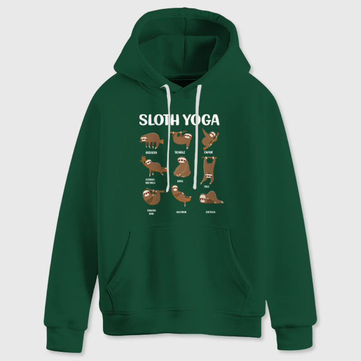 Sweat-shirt à capuche en polaire Olivenorma avec motifs de paresseux amusants, postures de yoga, méditation et yoga - image 1