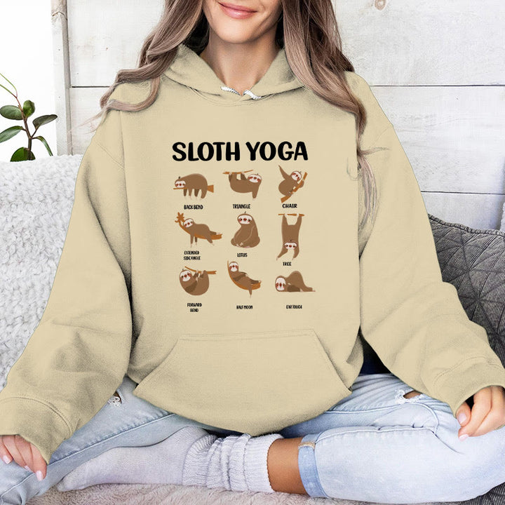 Sweat-shirt à capuche en polaire Olivenorma avec motifs de paresseux amusants, postures de yoga, méditation et yoga - Jaune clair - 2XL - image 12