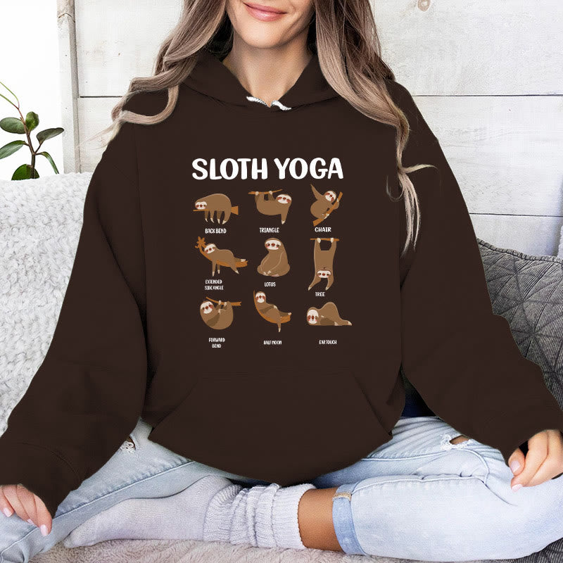 Sweat-shirt à capuche en polaire Olivenorma avec motifs de paresseux amusants, postures de yoga, méditation et yoga - image 11