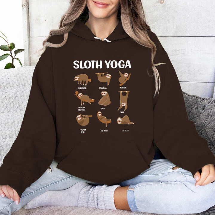 Sweat-shirt à capuche en polaire Olivenorma avec motifs de paresseux amusants, postures de yoga, méditation et yoga - image 11