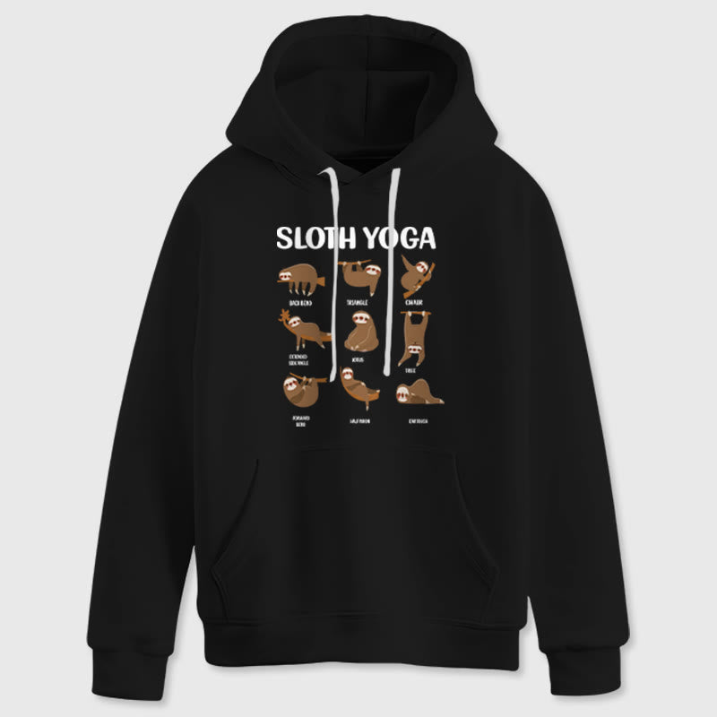 Sweat-shirt à capuche en polaire Olivenorma avec motifs de paresseux amusants, postures de yoga, méditation et yoga - image 5