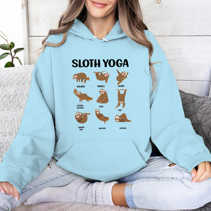 Sweat-shirt à capuche en polaire Olivenorma avec motifs de paresseux amusants, postures de yoga, méditation et yoga - Bleu - 2XL - image 16