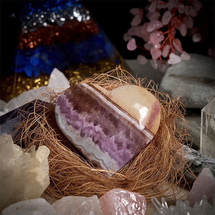 Olivenorma Amethyst Heart Earth's Magic Décoration de pierres précieuses de guérison naturelles - image 4