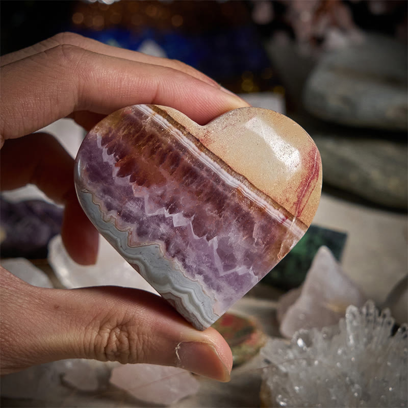 Olivenorma Amethyst Heart Earth's Magic Décoration de pierres précieuses de guérison naturelles - image 2