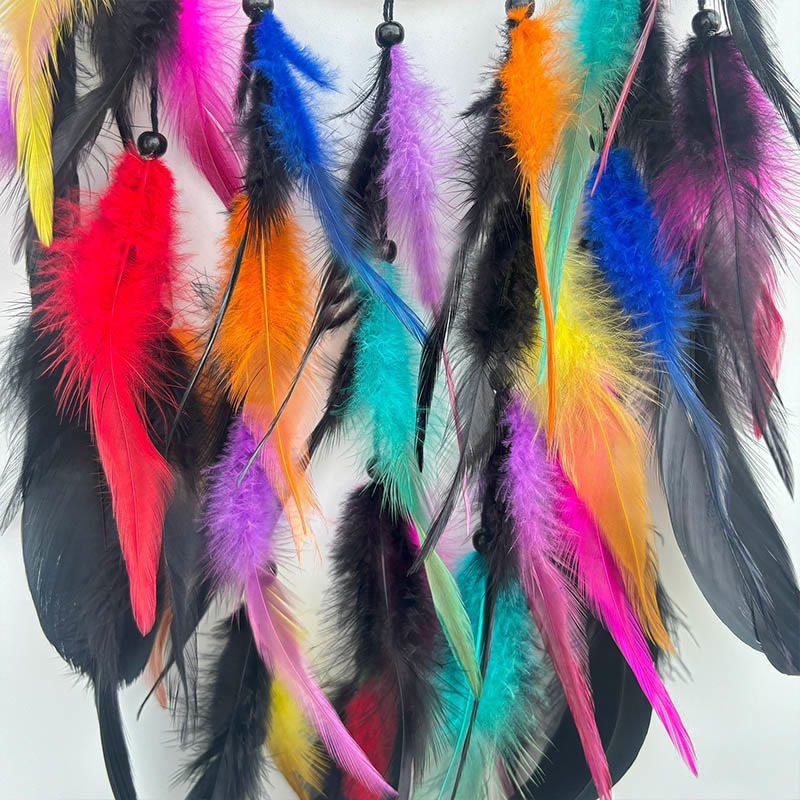 Capteur de rêves circulaire fait main Olivenorma Late Night's Iridescent Feathers - image 3