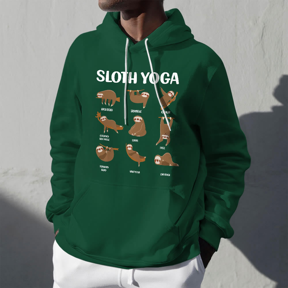 Sweat-shirt à capuche en polaire Olivenorma avec motifs de paresseux amusants, postures de yoga, méditation et yoga - image 2