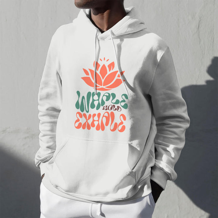 Olivenorma INHALE & EXPHALE Lotus Yoga Meditation Fleece Sweater Unisex Long Sleeve Hoodies - image 2