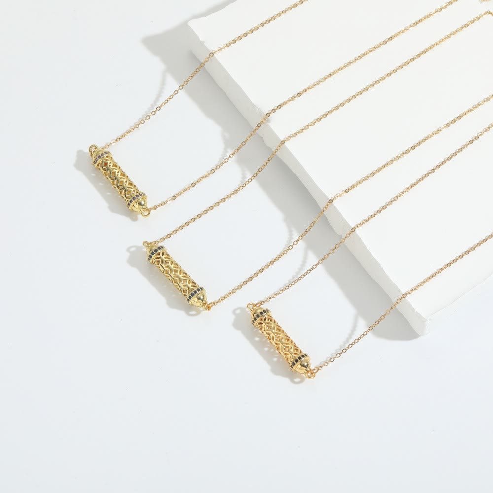 Collier ras du cou vintage en tube creux avec zircone Olivenorma - image 11