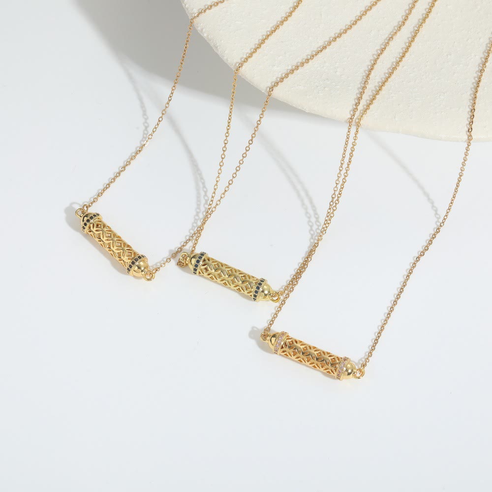 Collier ras du cou vintage en tube creux avec zircone Olivenorma - image 10