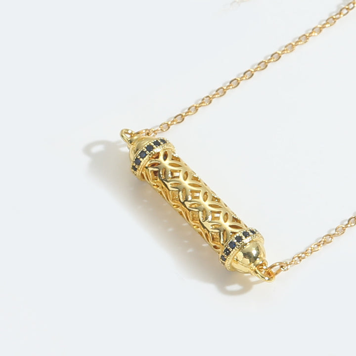 Collier ras du cou vintage en tube creux avec zircone Olivenorma - Bleu nuit - image 5