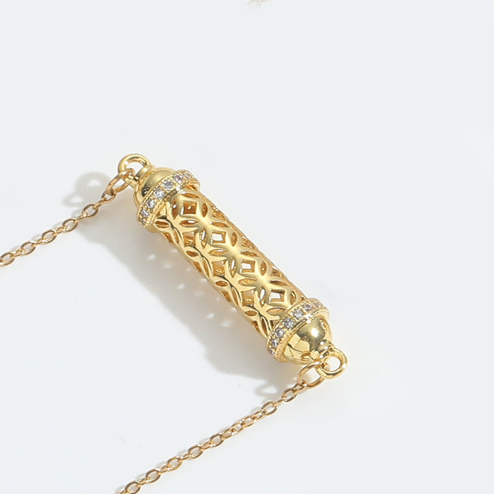 Collier ras du cou vintage en tube creux avec zircone Olivenorma - Blanc - image 8