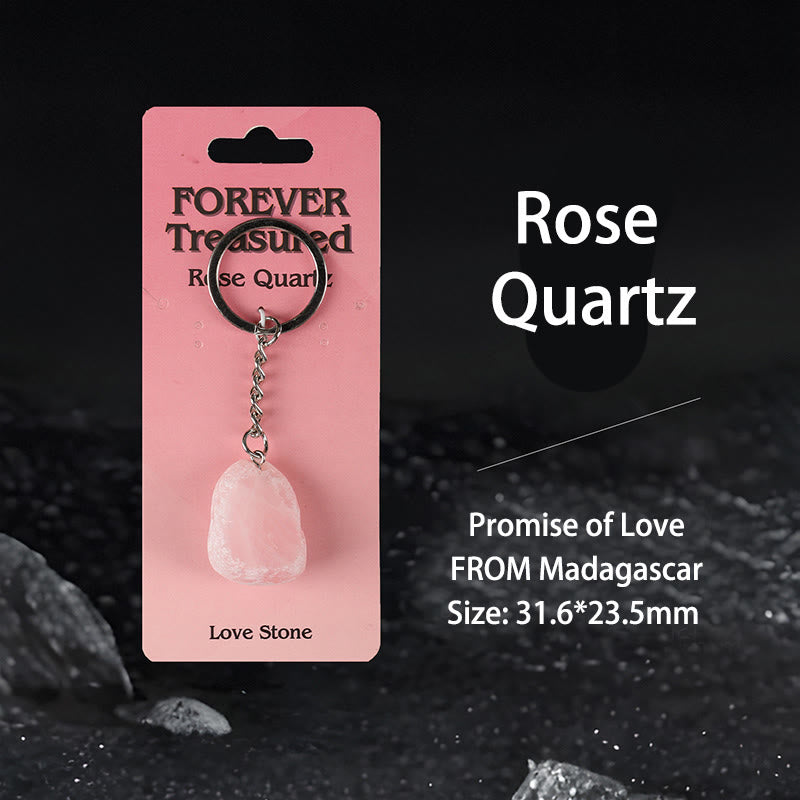 Porte-clés en pierres précieuses naturelles Olivenorma - Thème Renouveau, Amour et Paix - Cristal rose - image 5