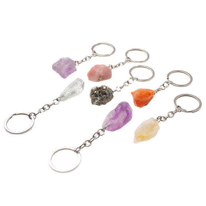 Porte-clés unique en cristal brut et pierre précieuse brute Olivenorma - image 86