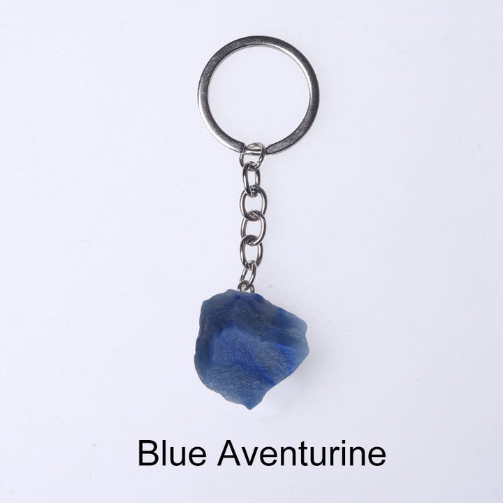 Porte-clés unique en cristal brut et pierre précieuse brute Olivenorma - Aventurine bleue - image 69