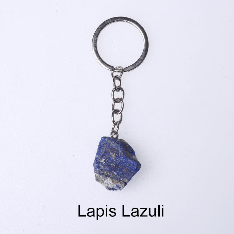 Porte-clés unique en cristal brut et pierre précieuse brute Olivenorma - Lapis lazuli - image 18