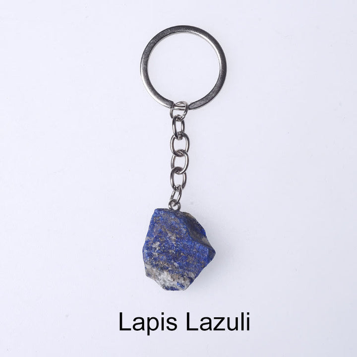 Porte-clés unique en cristal brut et pierre précieuse brute Olivenorma - Lapis lazuli - image 18