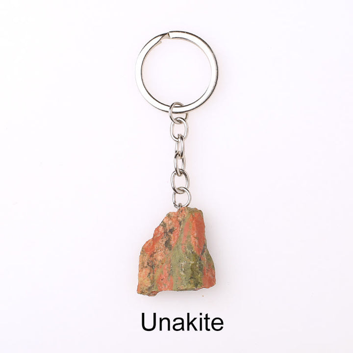Porte-clés unique en cristal brut et pierre précieuse brute Olivenorma - Unakite - image 58