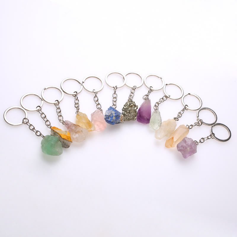Porte-clés unique en cristal brut et pierre précieuse brute Olivenorma - image 75