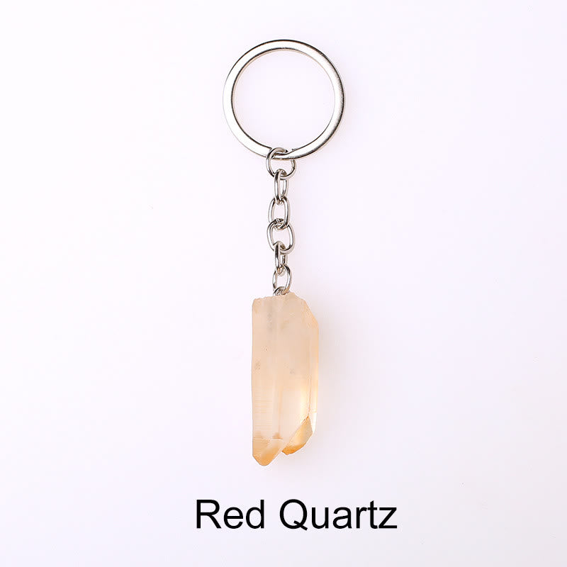 Porte-clés unique en cristal brut et pierre précieuse brute Olivenorma - Quartz rouge - image 38