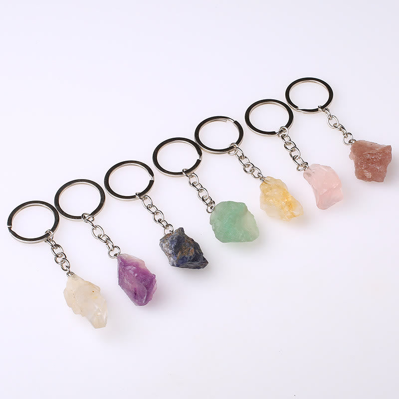 Porte-clés unique en cristal brut et pierre précieuse brute Olivenorma - image 83