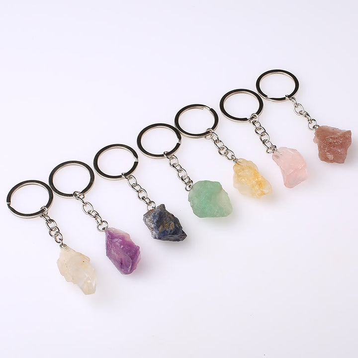 Porte-clés unique en cristal brut et pierre précieuse brute Olivenorma - image 83