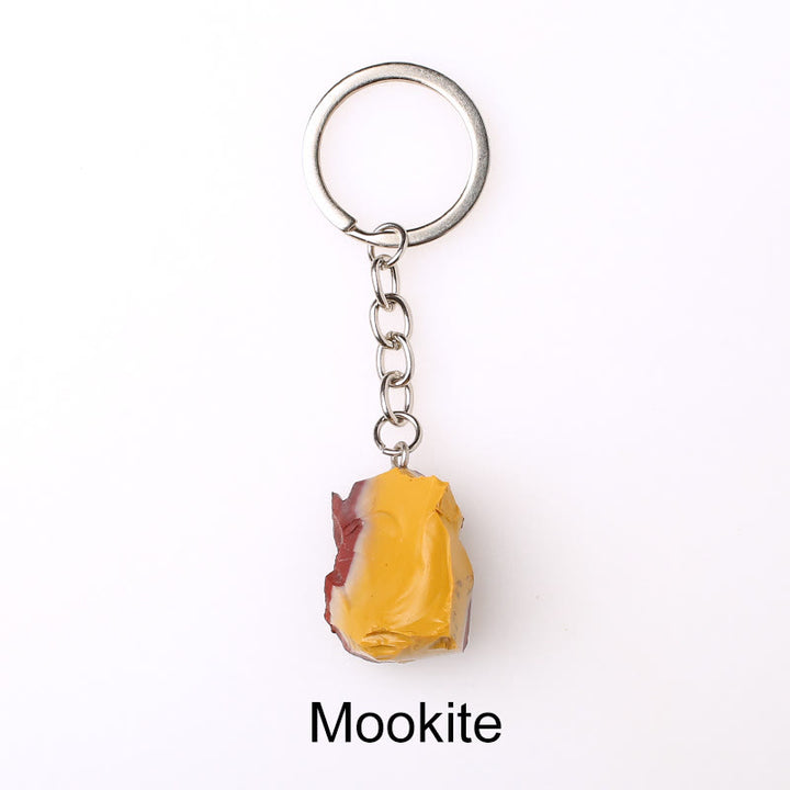 Porte-clés unique en cristal brut et pierre précieuse brute Olivenorma - Mookite - image 30