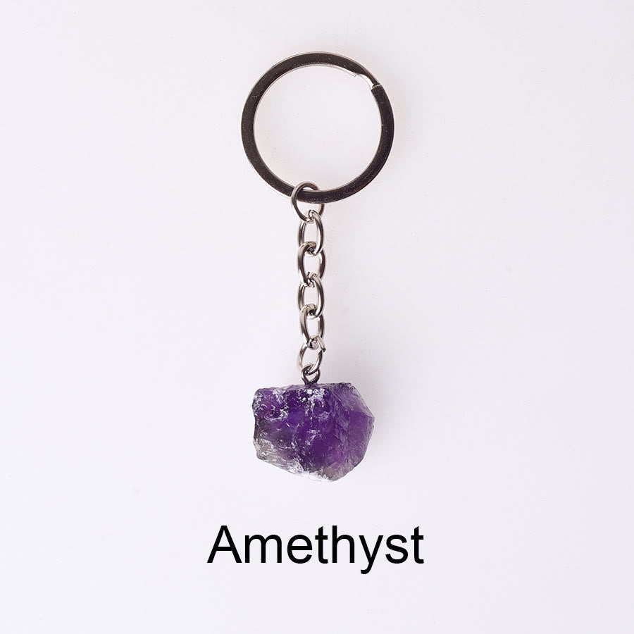 Porte-clés unique en cristal brut et pierre précieuse brute Olivenorma - Améthyste - image 4