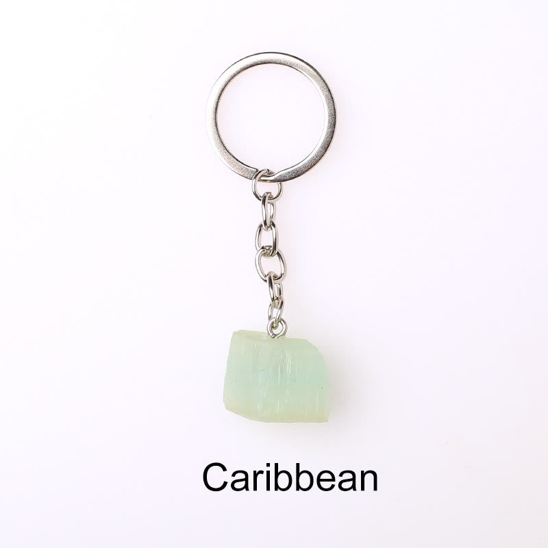 Porte-clés unique en cristal brut et pierre précieuse brute Olivenorma - Caraïbes - image 45