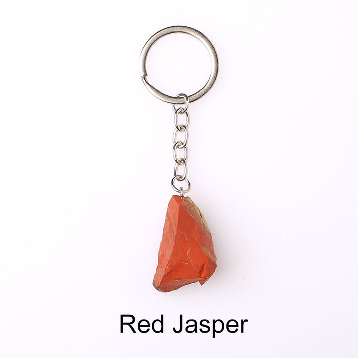 Porte-clés unique en cristal brut et pierre précieuse brute Olivenorma - Jaspe rouge - image 25