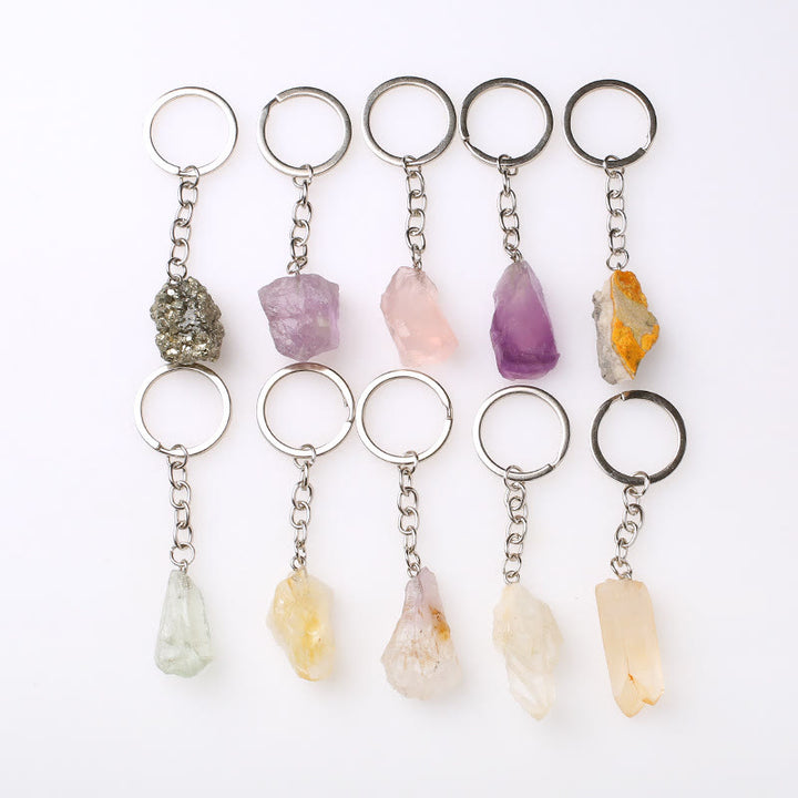 Porte-clés unique en cristal brut et pierre précieuse brute Olivenorma - image 80