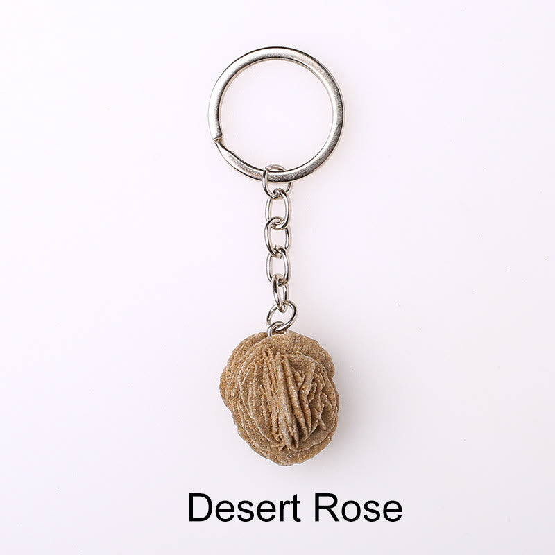 Porte-clés unique en cristal brut et pierre précieuse brute Olivenorma - Rose du désert - image 42