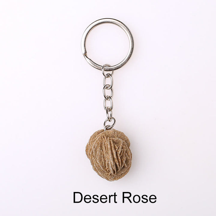 Porte-clés unique en cristal brut et pierre précieuse brute Olivenorma - Rose du désert - image 42