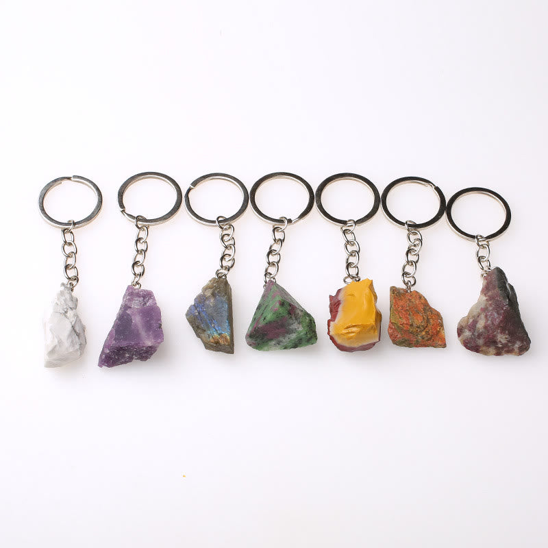 Porte-clés unique en cristal brut et pierre précieuse brute Olivenorma - image 84