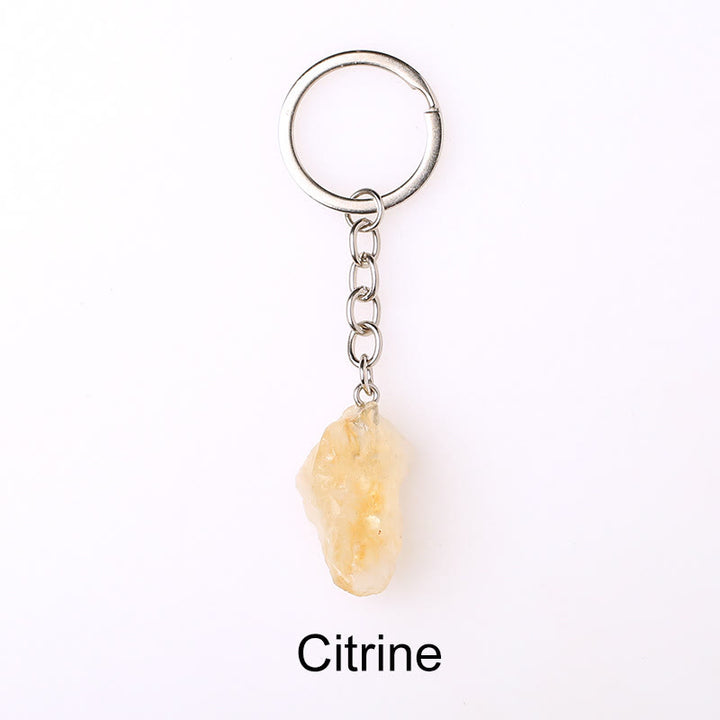 Porte-clés unique en cristal brut et pierre précieuse brute Olivenorma - Citrine - image 8