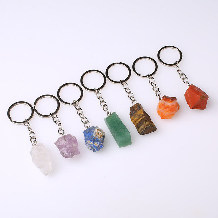 Porte-clés unique en cristal brut et pierre précieuse brute Olivenorma - image 78
