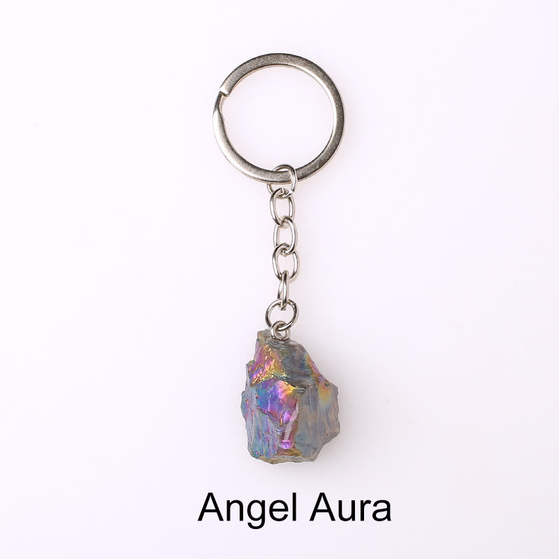 Porte-clés unique en cristal brut et pierre précieuse brute Olivenorma - Aura d'ange - image 12