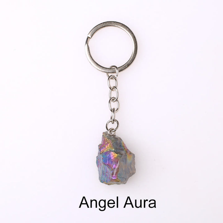 Porte-clés unique en cristal brut et pierre précieuse brute Olivenorma - Aura d'ange - image 12