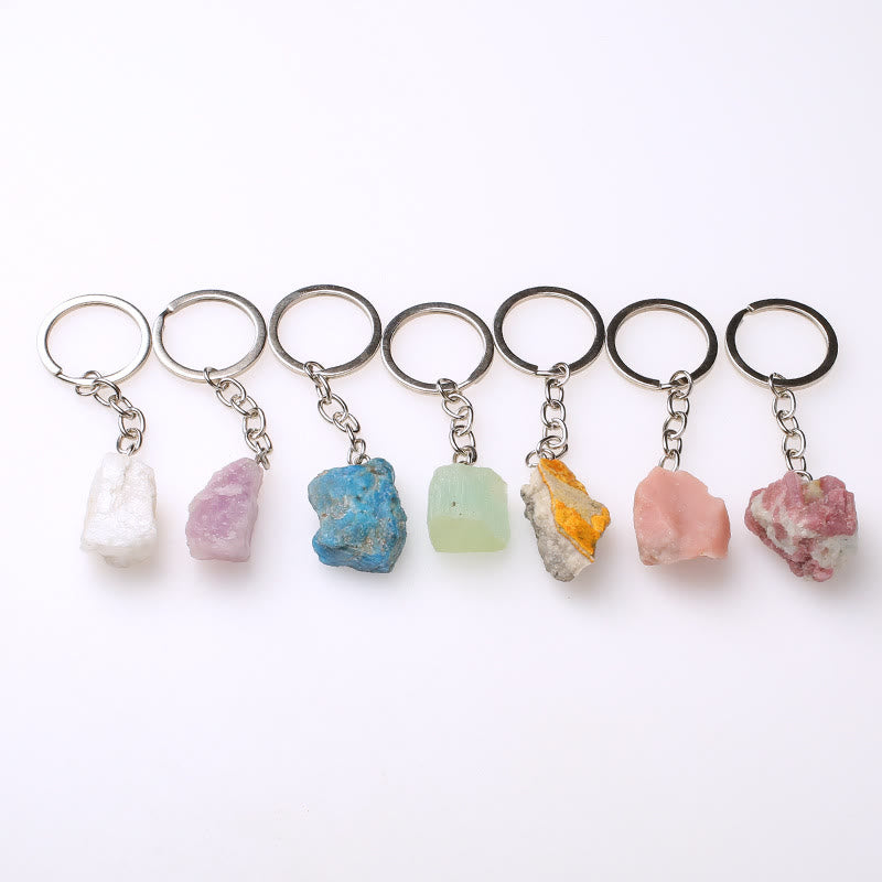 Porte-clés unique en cristal brut et pierre précieuse brute Olivenorma - image 76