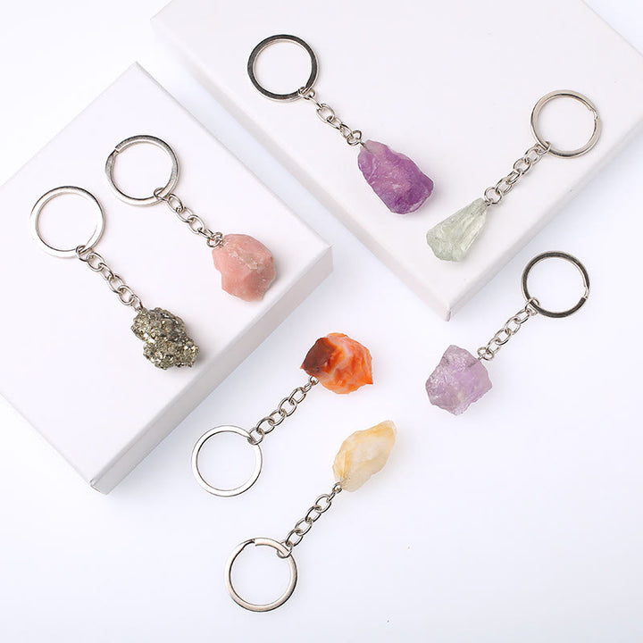 Porte-clés unique en cristal brut et pierre précieuse brute Olivenorma - image 81