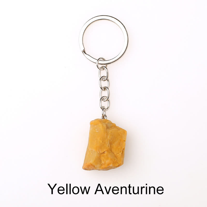 Porte-clés unique en cristal brut et pierre précieuse brute Olivenorma - Aventurine jaune - image 53