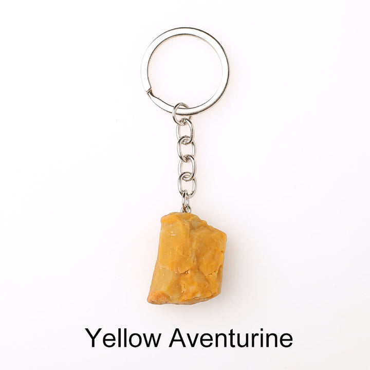 Porte-clés unique en cristal brut et pierre précieuse brute Olivenorma - Aventurine jaune - image 53